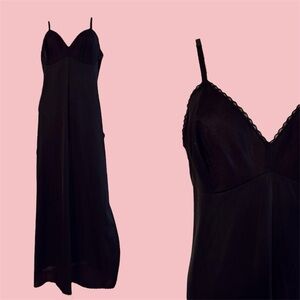 Vintage black nylon Vanity Fair nightgown